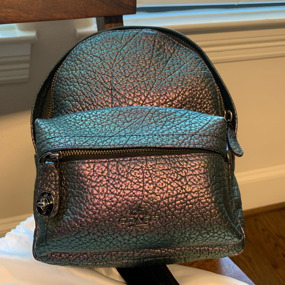 Coach Metallic Mini Leather Backpack